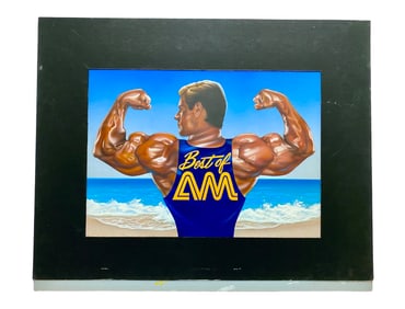 KABC AM Los Angeles “Best of LA" Body Builder Beach Graphic, Layered Colored Pencil and Airbrush