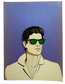 Man with Sunglasses in style of Nagel, KABC Graphic
