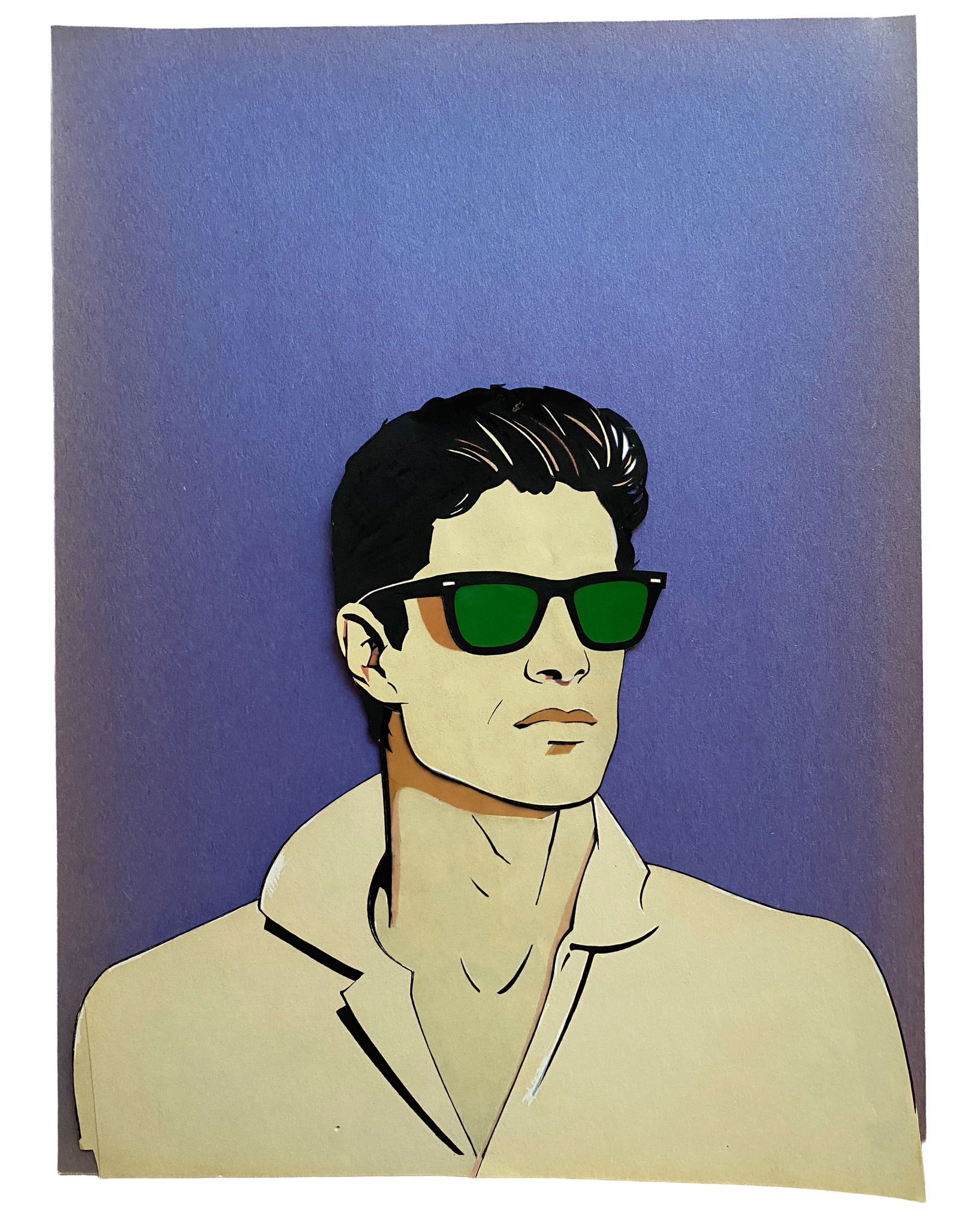 Man with Sunglasses in style of Nagel, KABC Graphic: Man with Sunglasses in style of Nagel, KABC graphic | 9 x 12, 0.3 oz