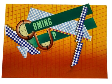 Coming Up… KABC Graphic, 1980s New Wave/Memphis grid and checker design