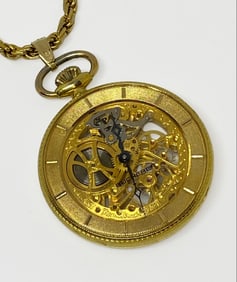 Bucherer Skeleton Pocket Watch 17 Jewels Incabloc