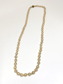 Vintage Asian Baroque Pearls with 14kt Gold Clasp