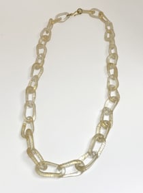 Gold flecked Glass chain necklace