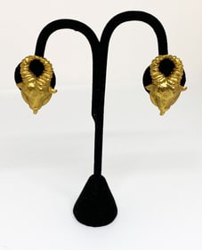 Alexis Lahellee Paris Rams Head Clip-On Earrings