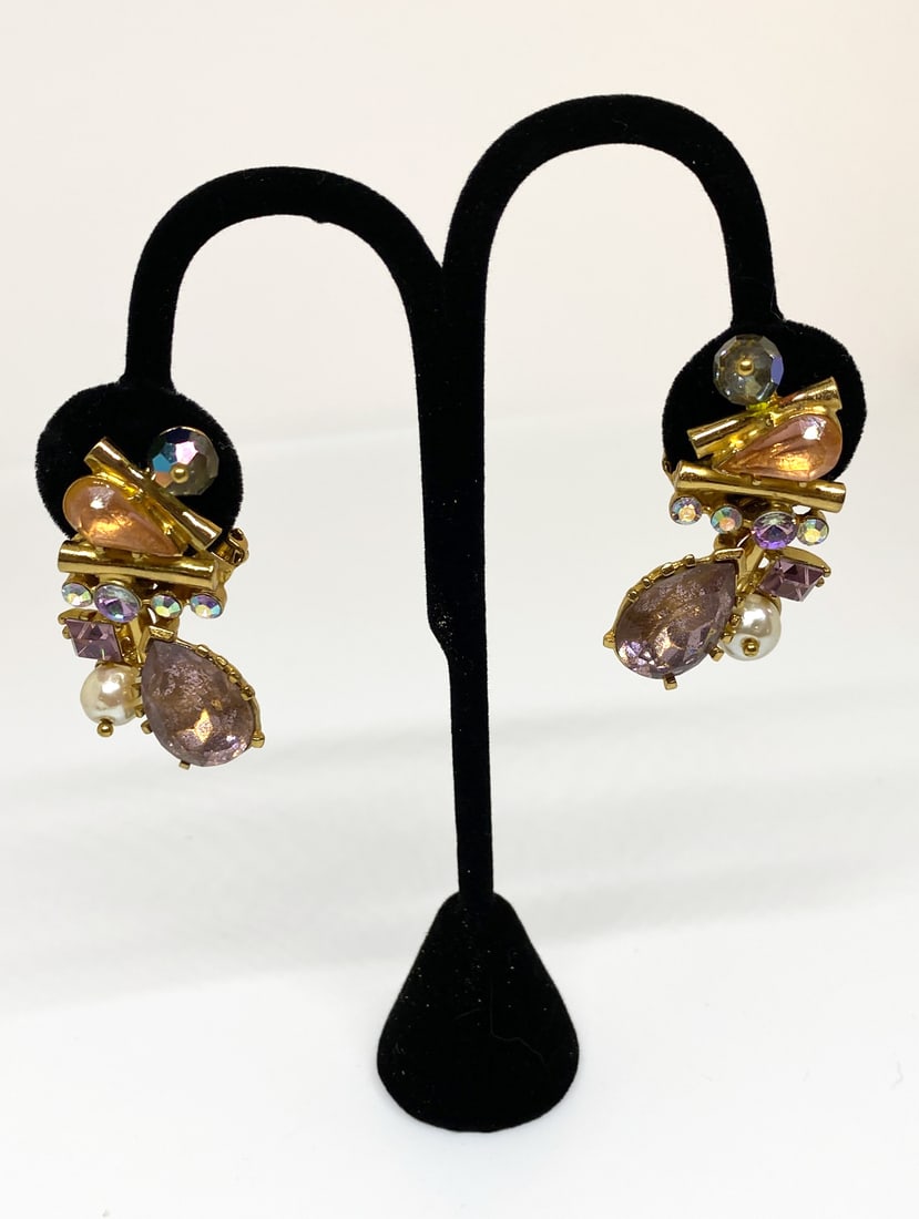 Christian Lacroix Multi Jewel Clip-On Earrings (1 of 2)