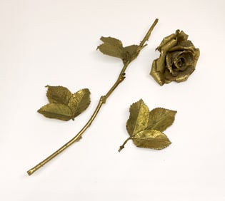 Roses Dipped in 10kt Gold Pin/Brooch, Lot of 2