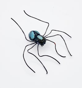 Spider Glass w/ Wire Legs Brooch