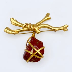 Gold toned Branch Brooch