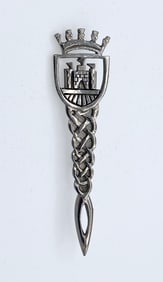 Silver Plate Castle Kilt Pin