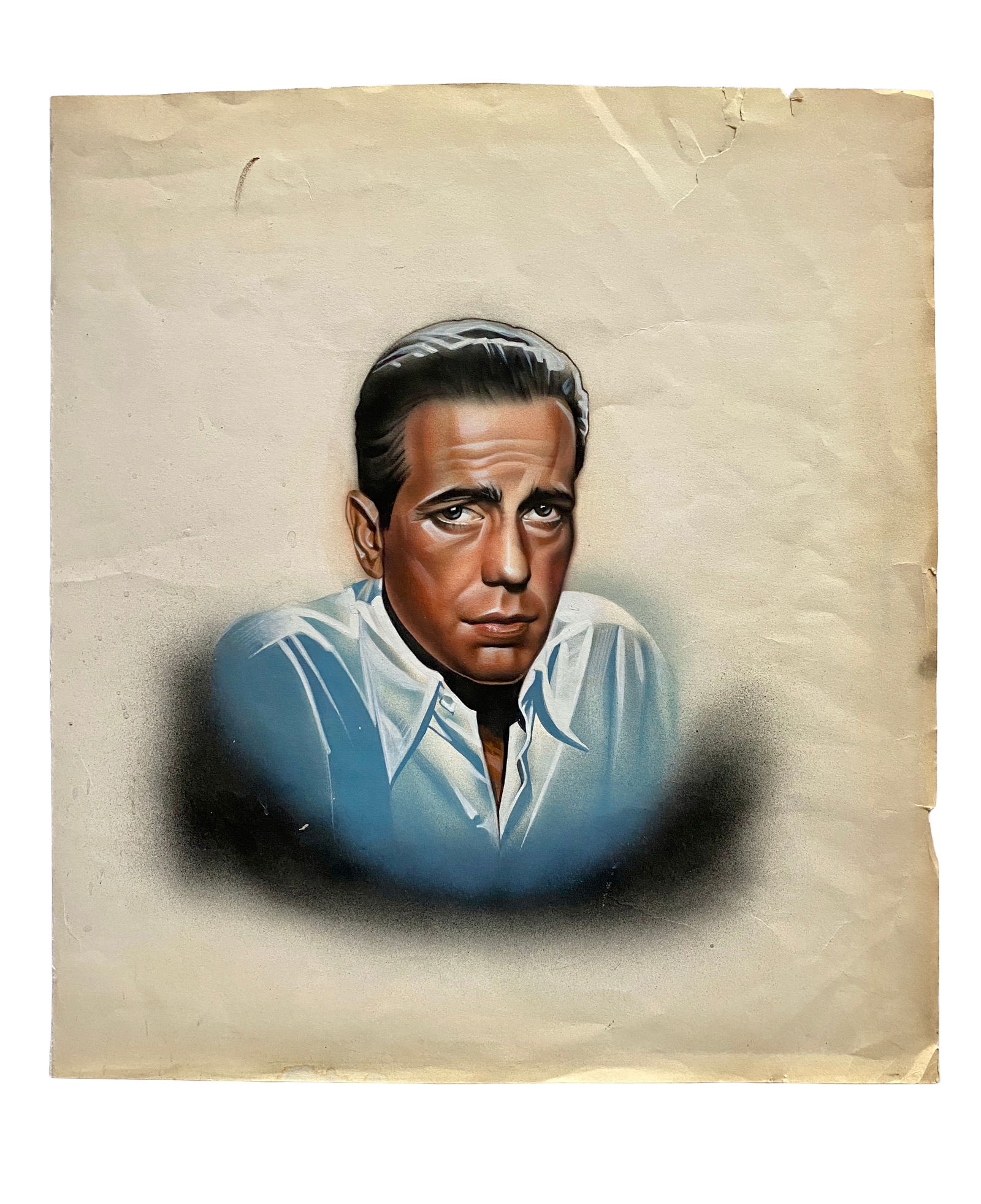 Humphrey Bogart Graphic – Acrylic & Airbrush: Humphrey Bogart Graphic, Acrylic & Airbrush on Art Paper | 11.5 x 13, 0.7 oz