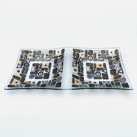 MCM Bent Glass Trinket/Key Tray