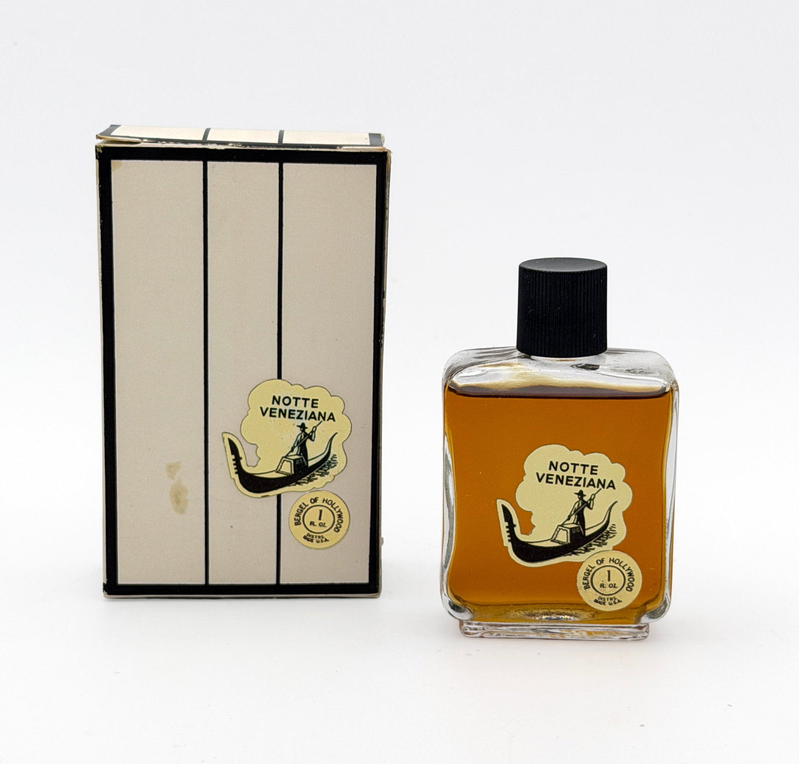 RARE Vintage Notte Veneziana 1oz perfume: RARE Vintage "Notte Veneziana" Perfume by Bergel of Hollywood - 1 fl oz. - New in Box Unused.