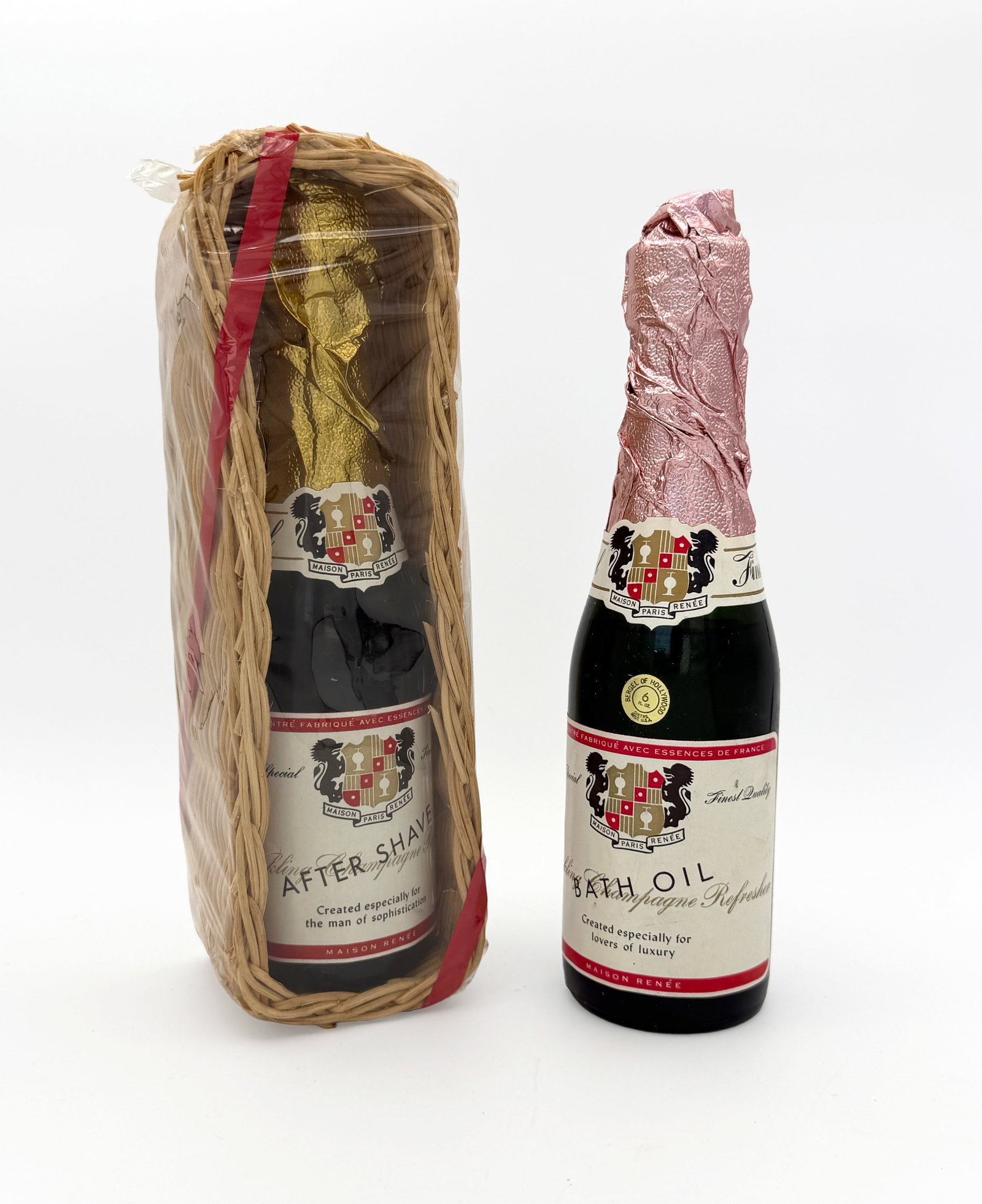 Vintage Pink Champagne Shaped Gift set of 2 (1 of 3)