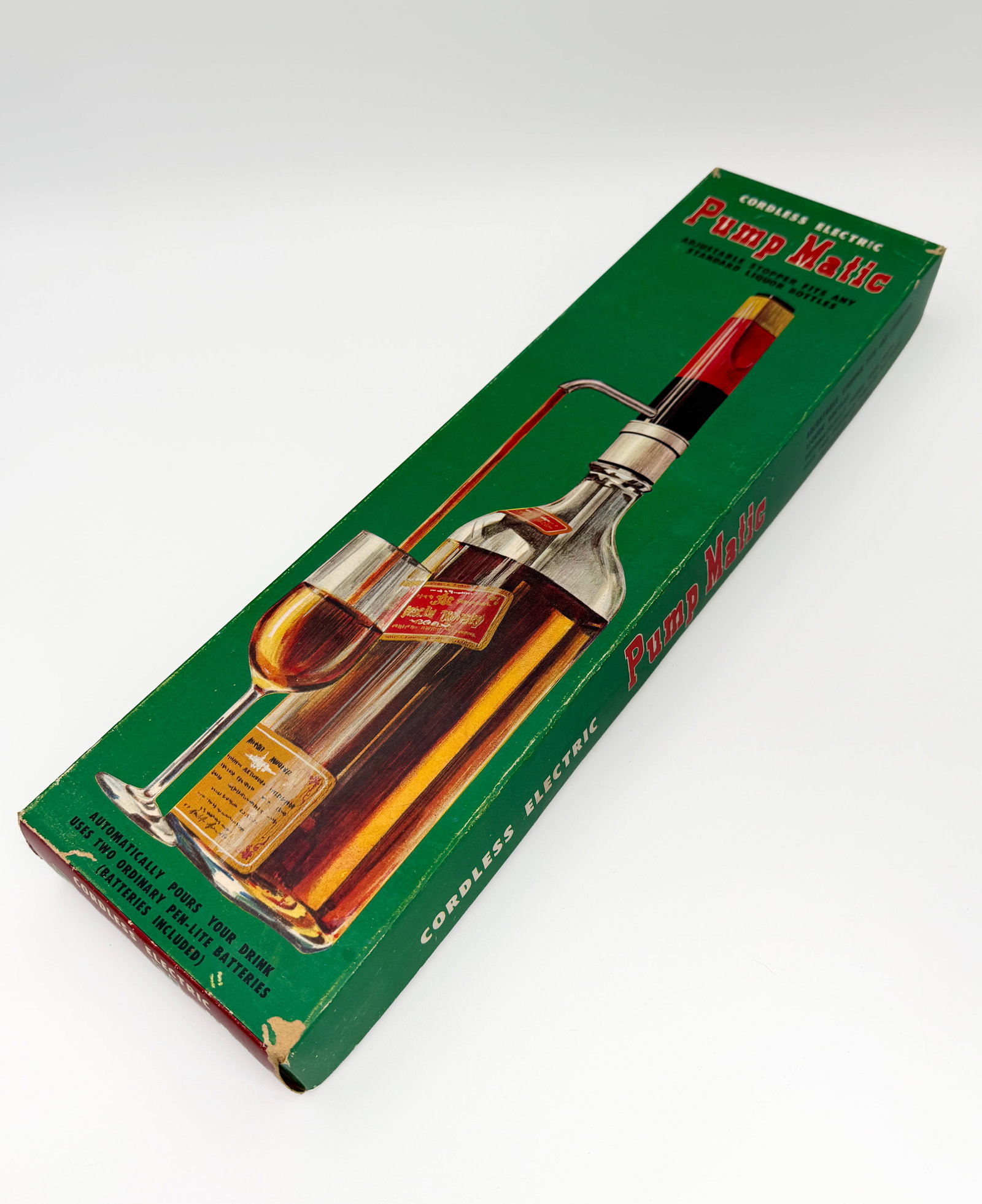 1960s Pump Matic Auto Pour Liquor Dispenser: 1960s UNUSED NIB Vintage Cordless Electric Pump Matic Liquor Dispenser Bar Decor JAPAN
