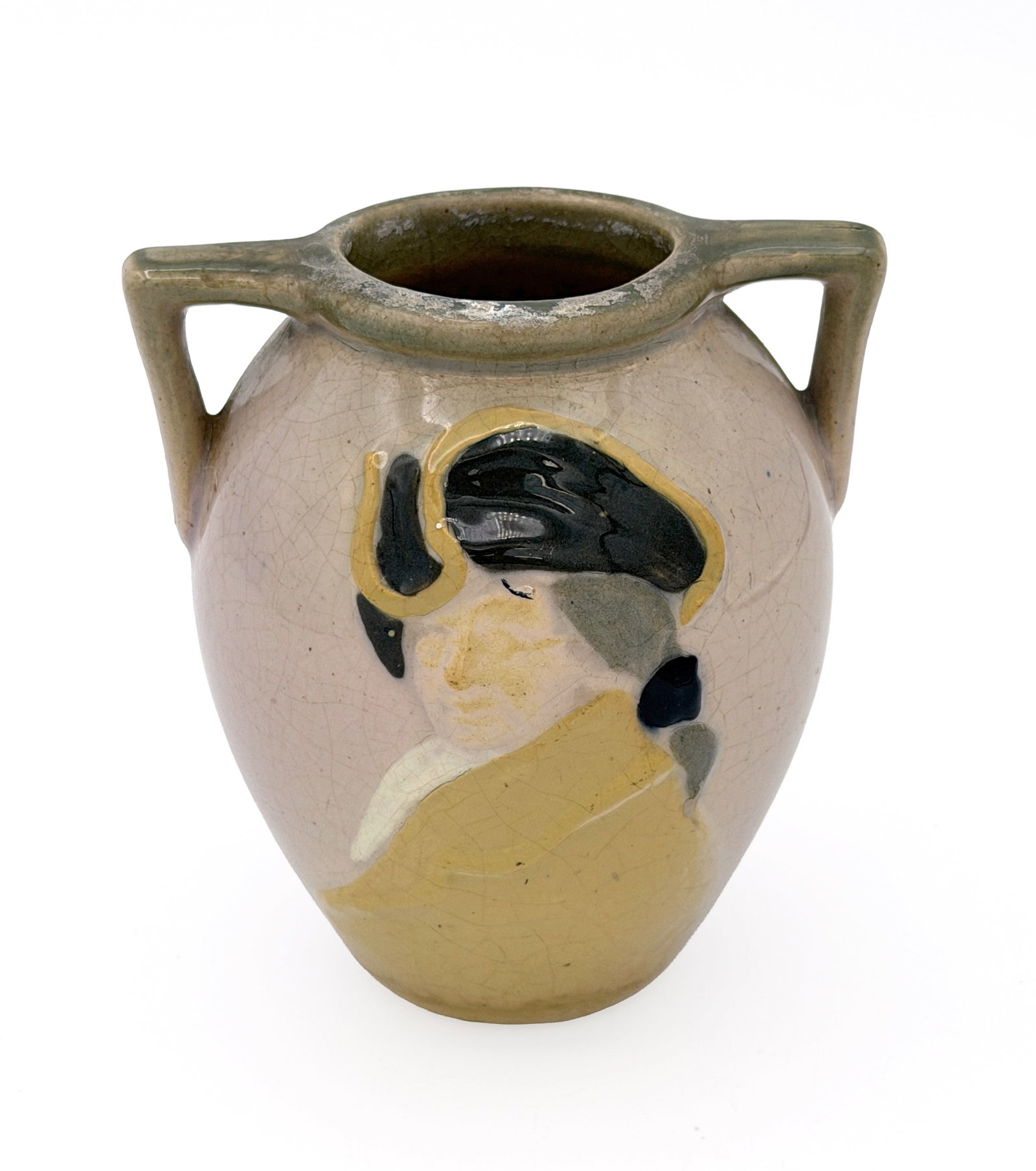 Weller Pottery Dickensware Vase with Colonial Man (1 of 4)