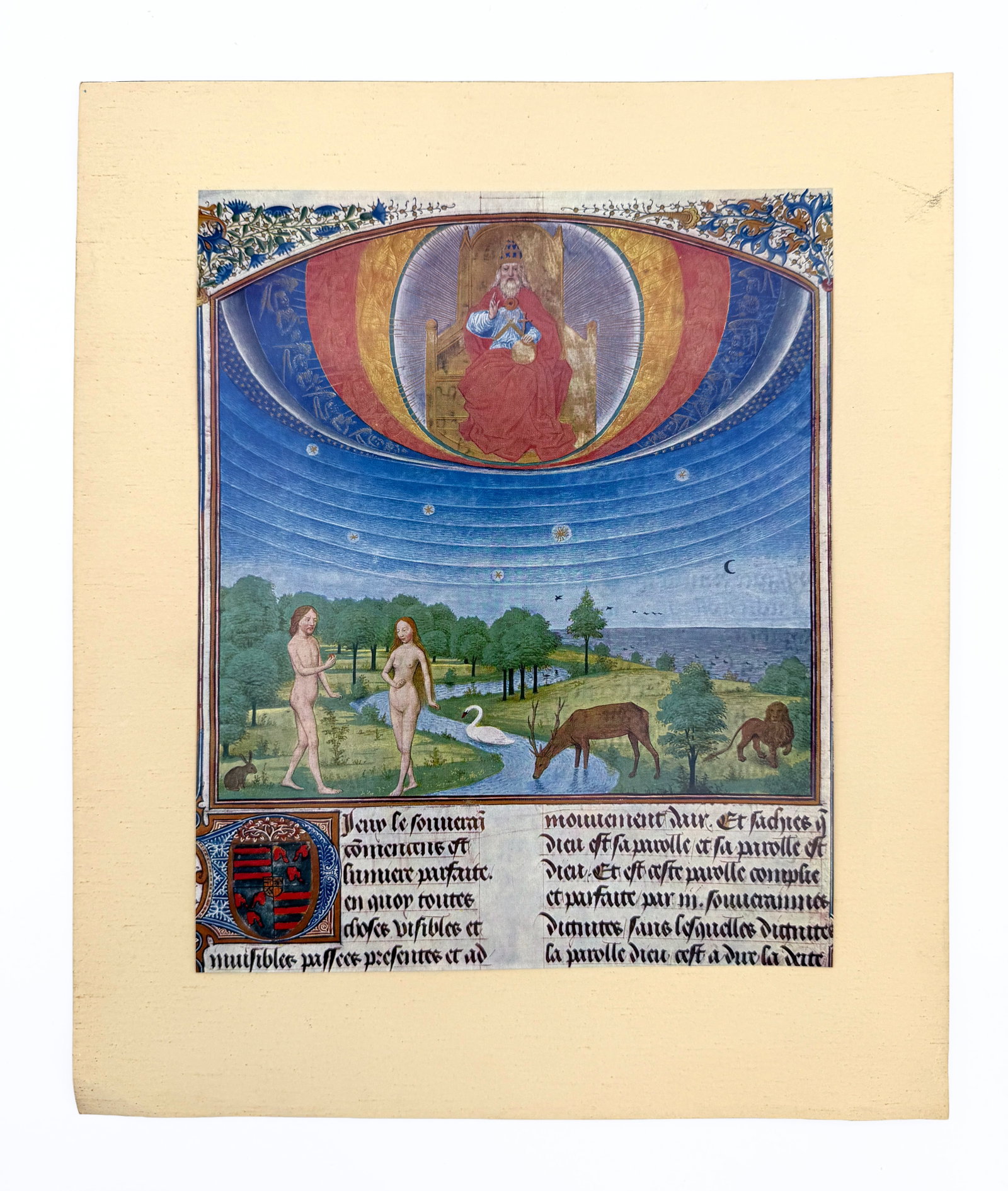 The Earthly Paradise Vintage Print: The Earthly Paradise, ca 1460. print w/ German info insert