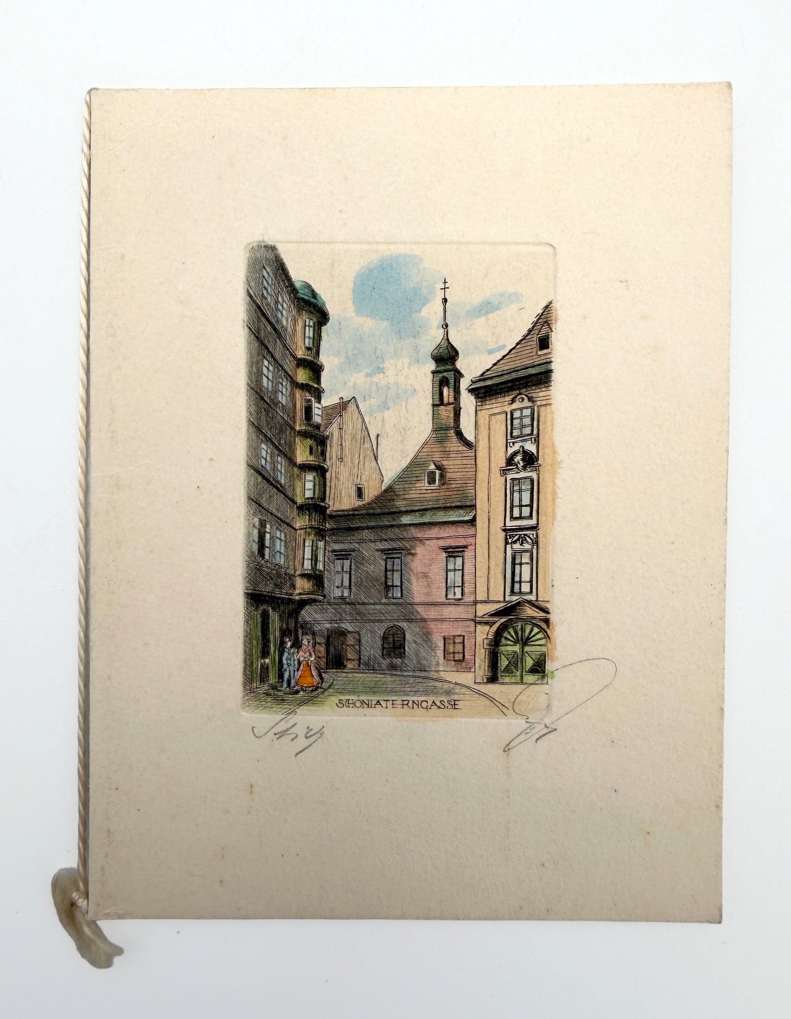 Vintage Vienna Schönlaterngasse Etching (1 of 1)