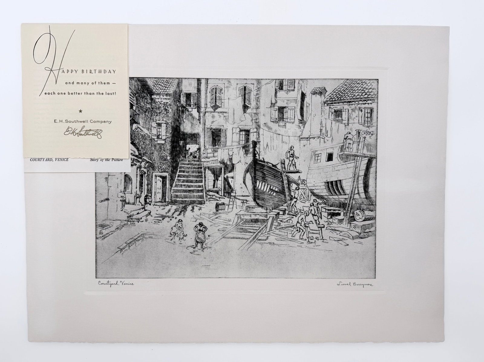 Lot of 2 Lionel Barrymore Venice Prints (1 of 4)