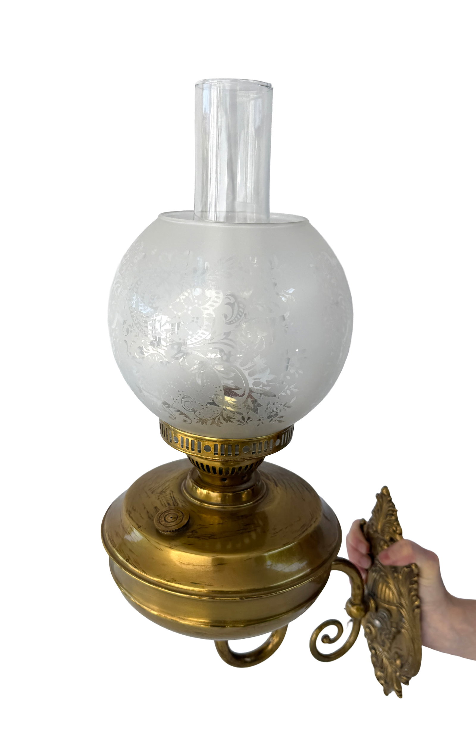 Large Brass Wall Sconce (1 of 4)