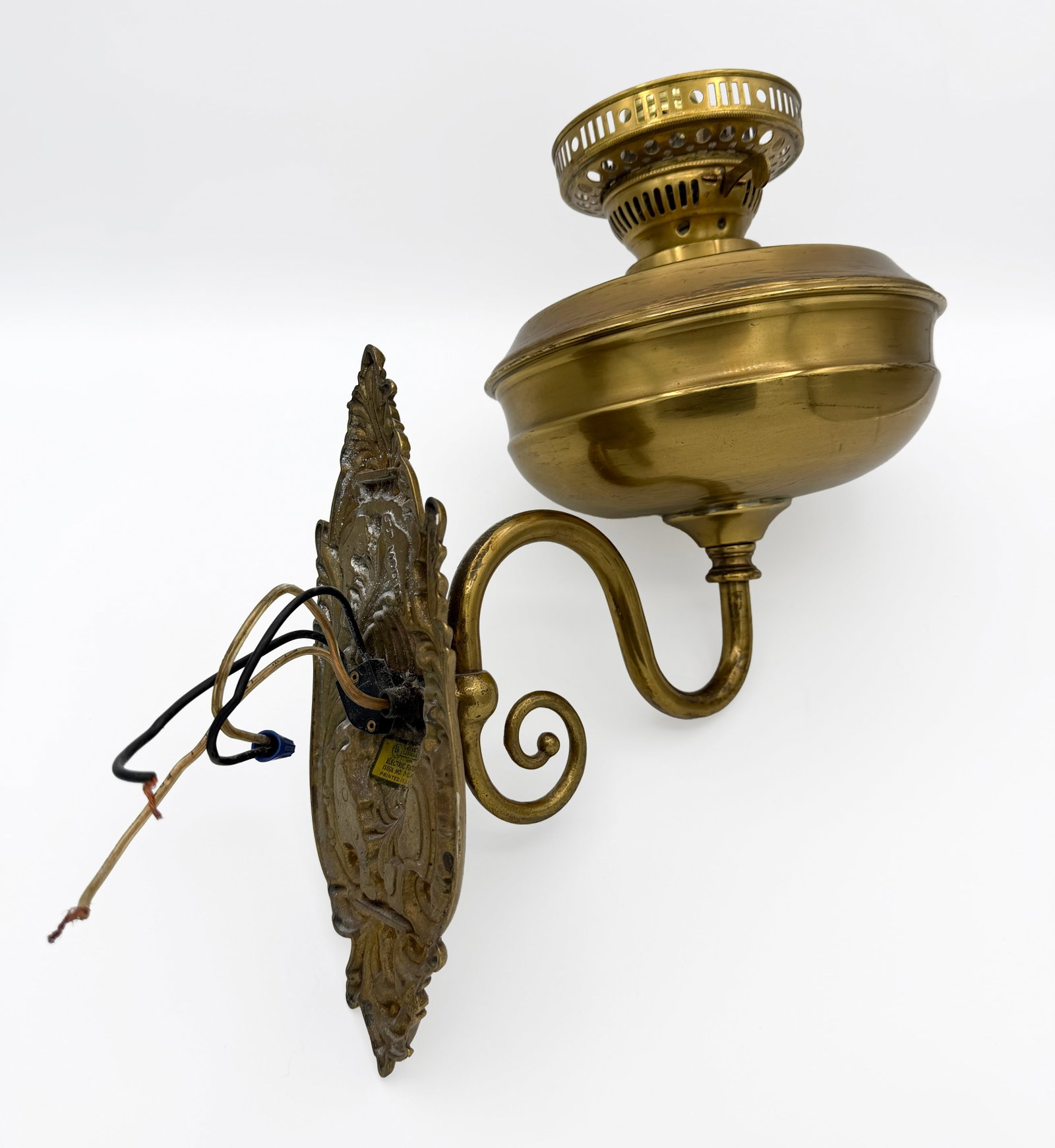 Large Brass Wall Sconce - 2