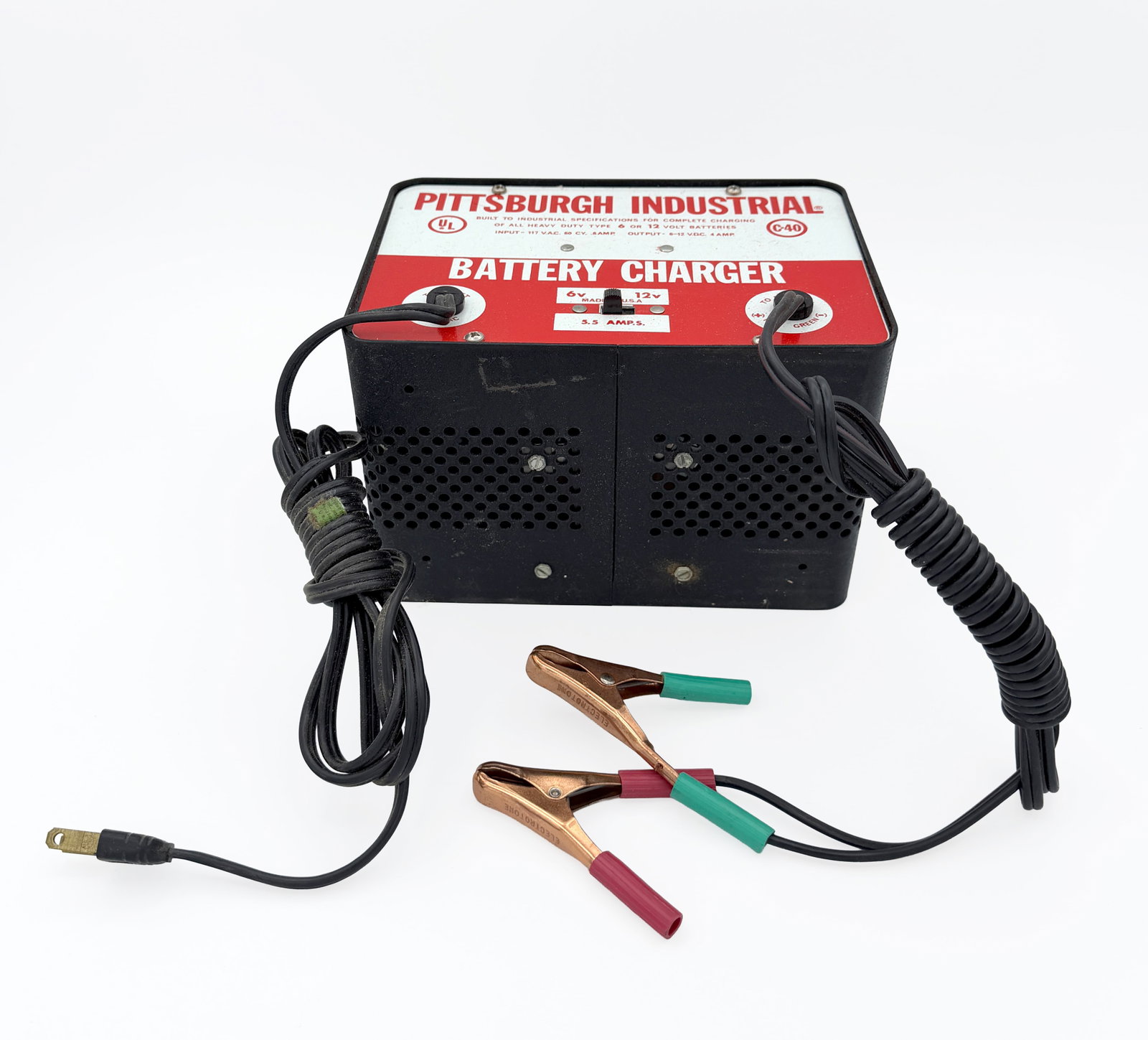 Pittsburgh Industrial Battery Charger: Pittsburgh Industrial battery charger. Never used