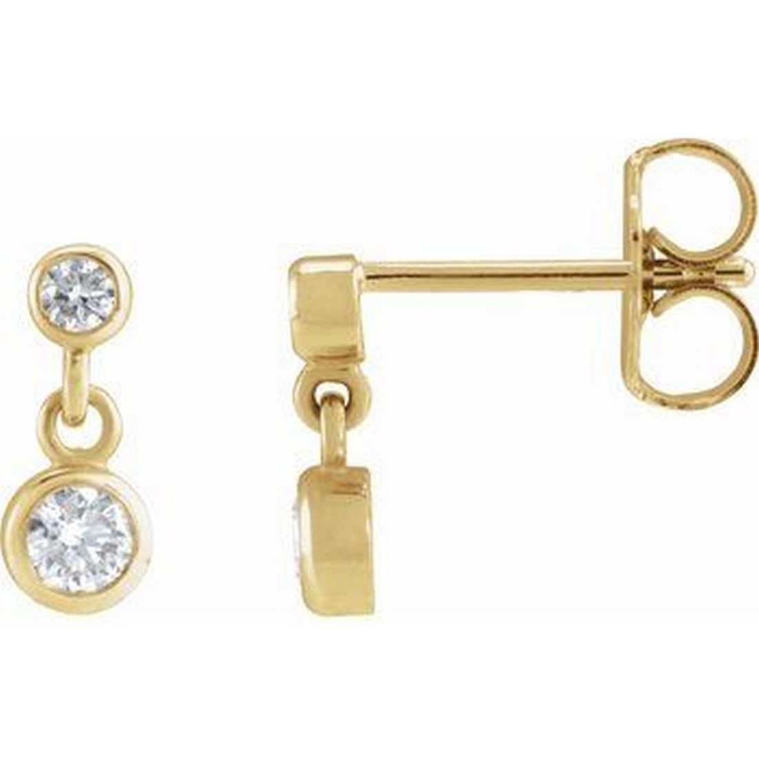 14K Yellow 1/4 CTW Natural Diamond Two-Stone Earrings (1 of 2)