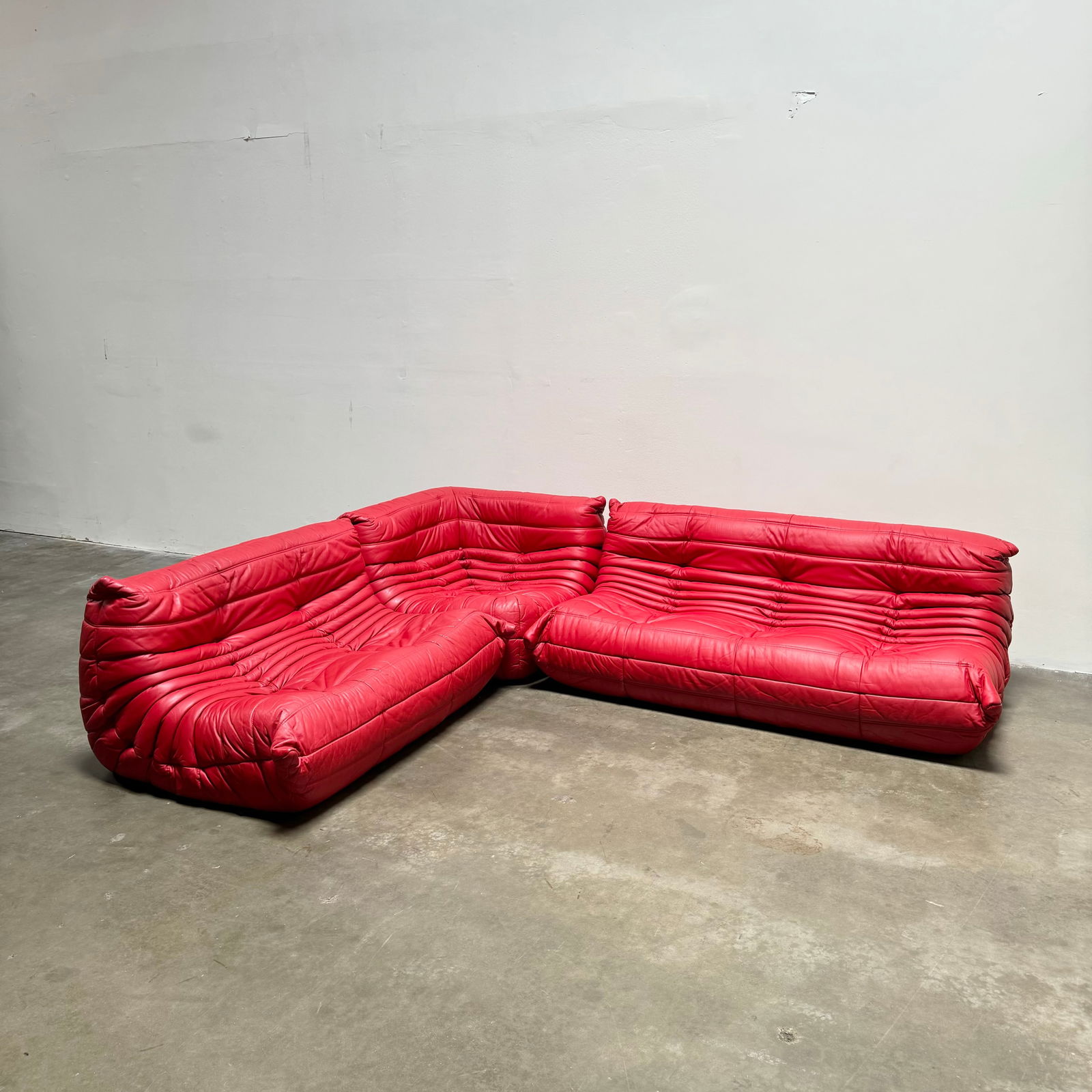 Red Leather Togo Suite by Michel Ducaroy for Ligne Roset, 1990s (1 of 18)