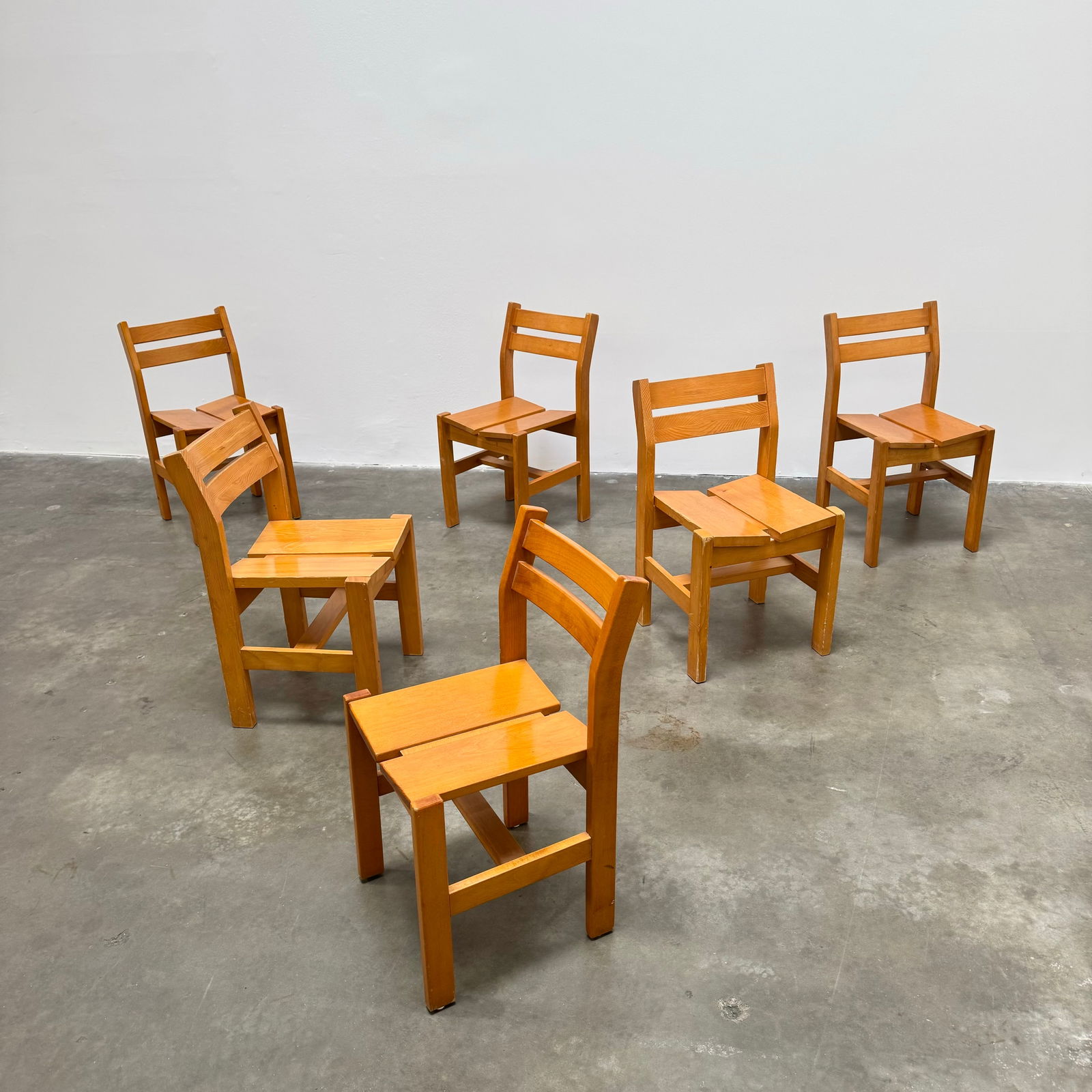 Charlotte Perriand for Les Arcs Set of 6 Chairs, France 1960s (1 of 9)