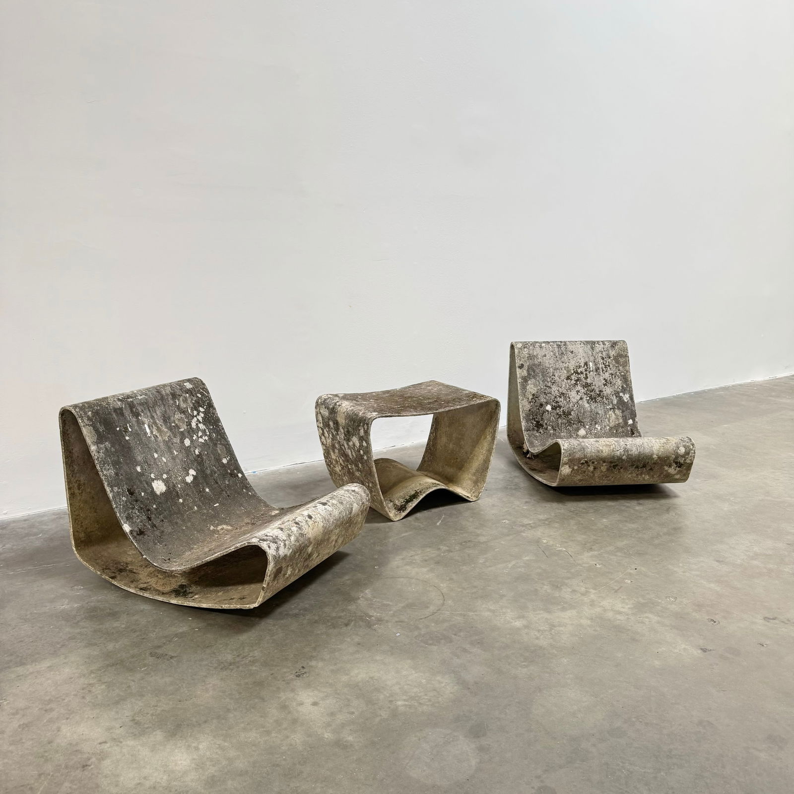 Willy Guhl Pair of Loop Chairs with Ludwig Walter Table, Switzerland circa 1970 (1 of 9)