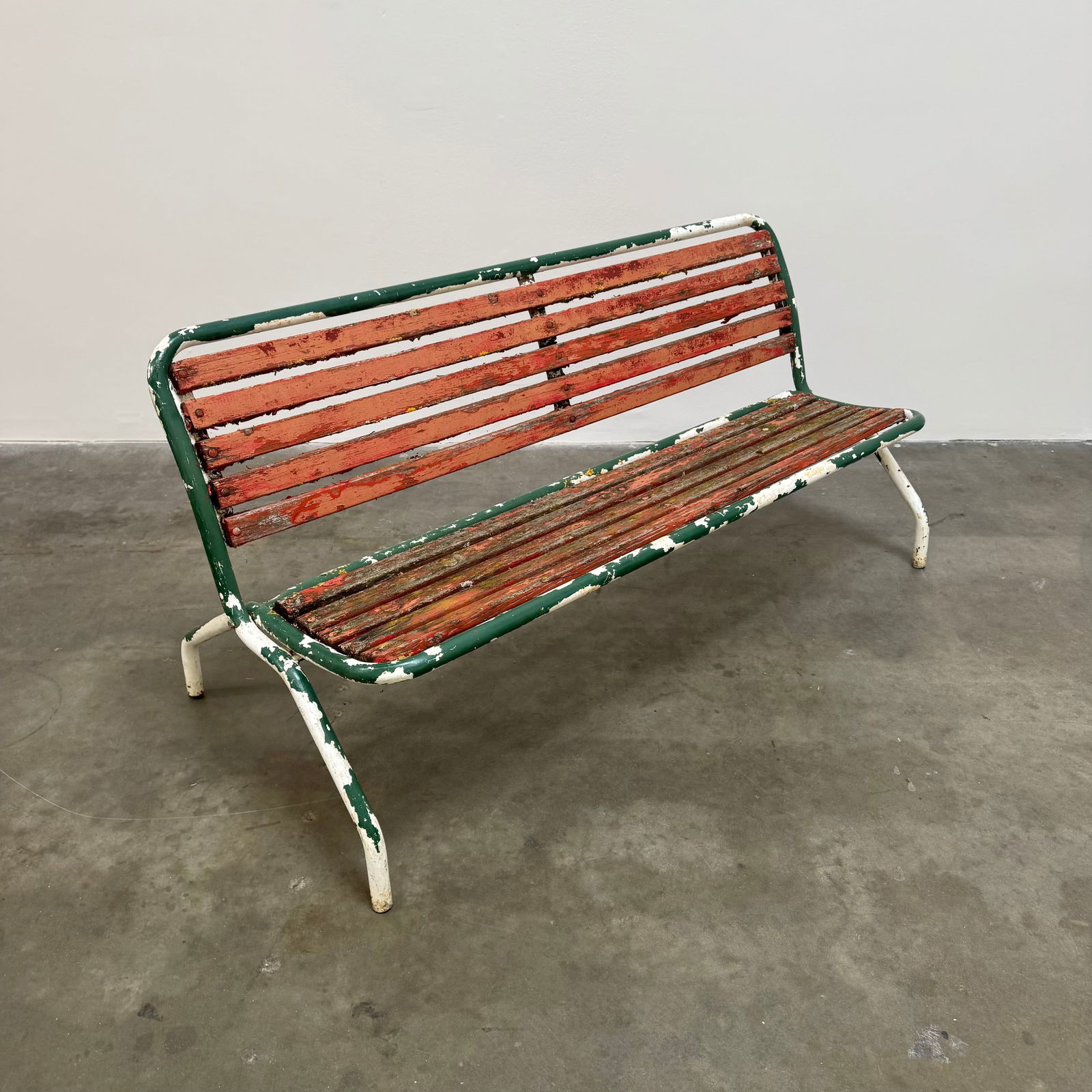 Vintage Metal and Wood Folding Bench, France 1960s (1 of 9)