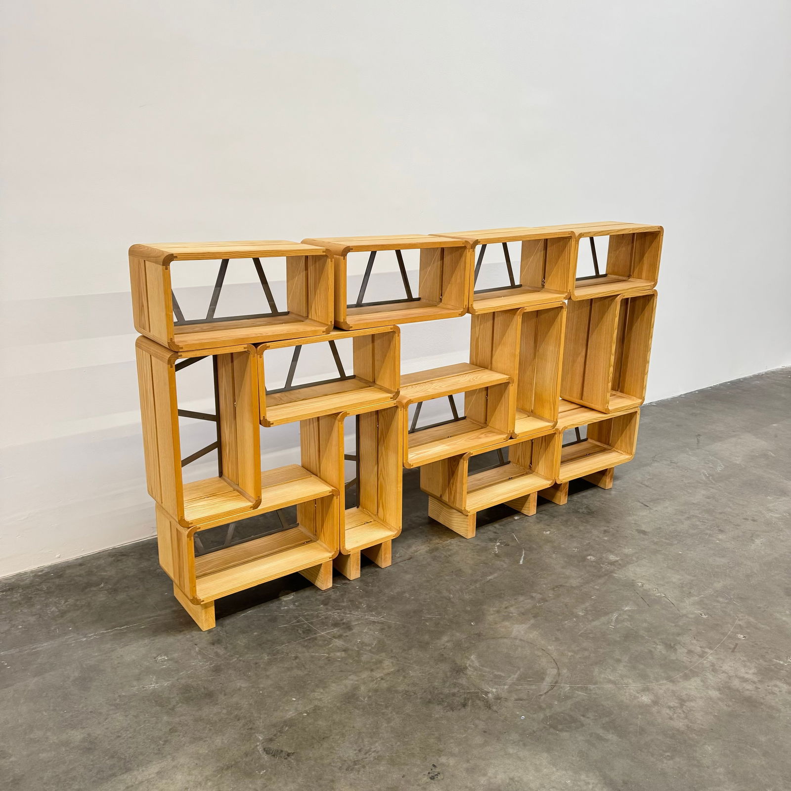 Maison Regain Shelving Unit in Elm Wood, France circa 1990 (1 of 16)