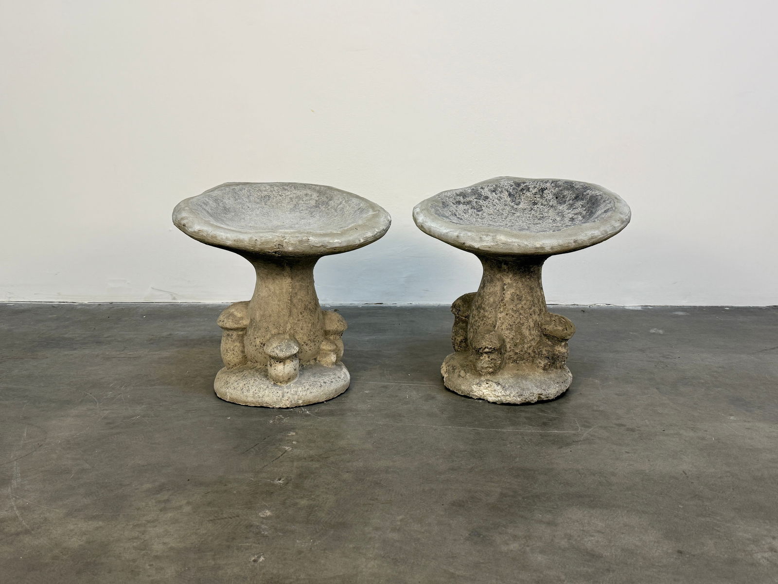 Pair of Grey Concrete Mushroom Seats (1 of 7)