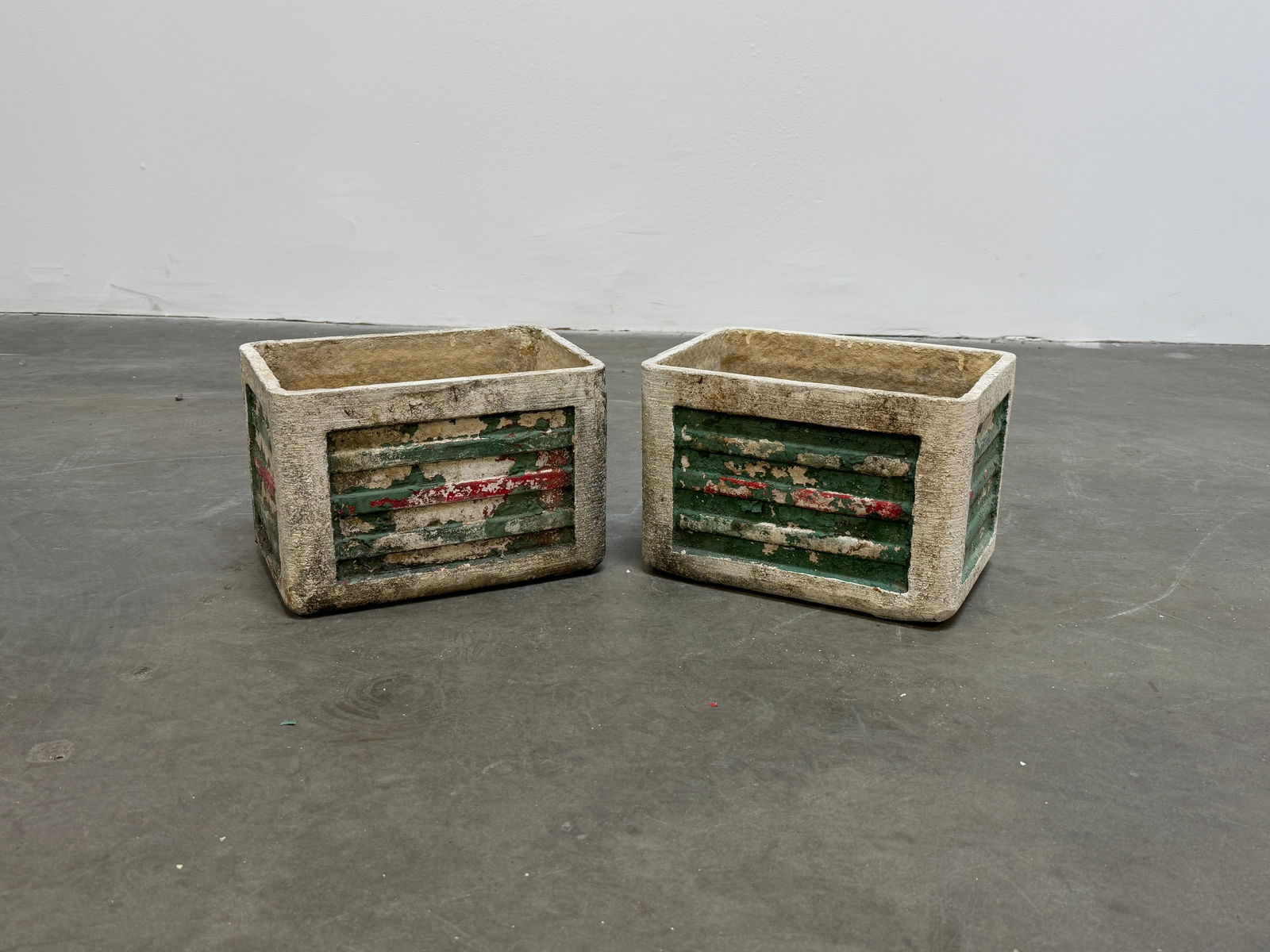Pair of Small Concrete Willy Guhl Planter Boxes (1 of 6)