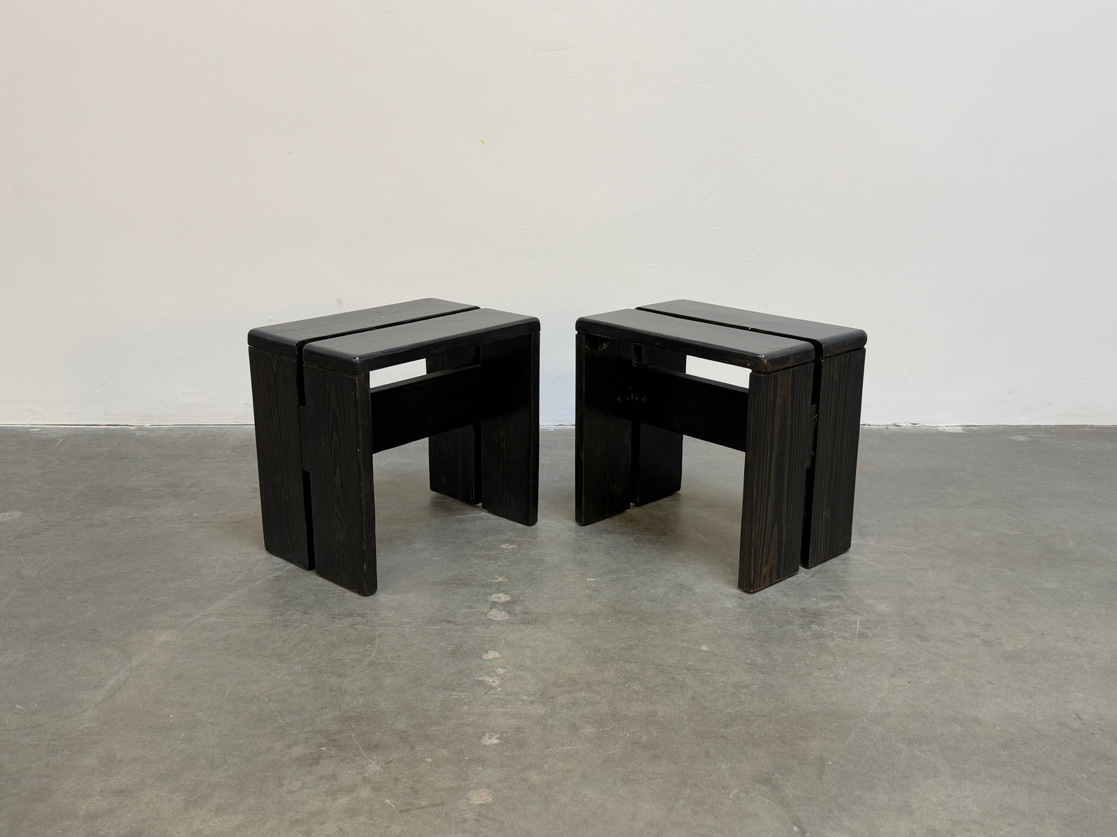 Pair of Black Stools by Charlotte Perriand (1 of 6)