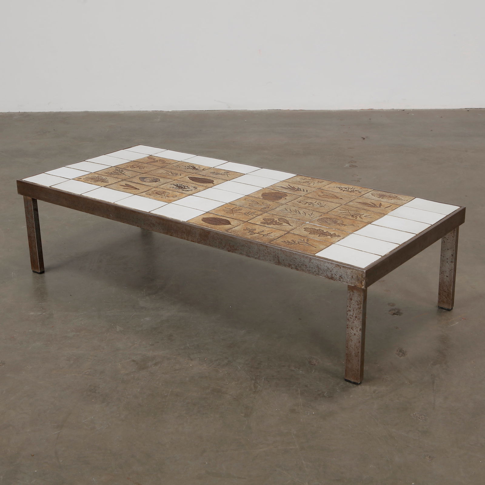 Roger Capron Coffee Table with White Ceramic Tiles, 1960s (1 of 6)