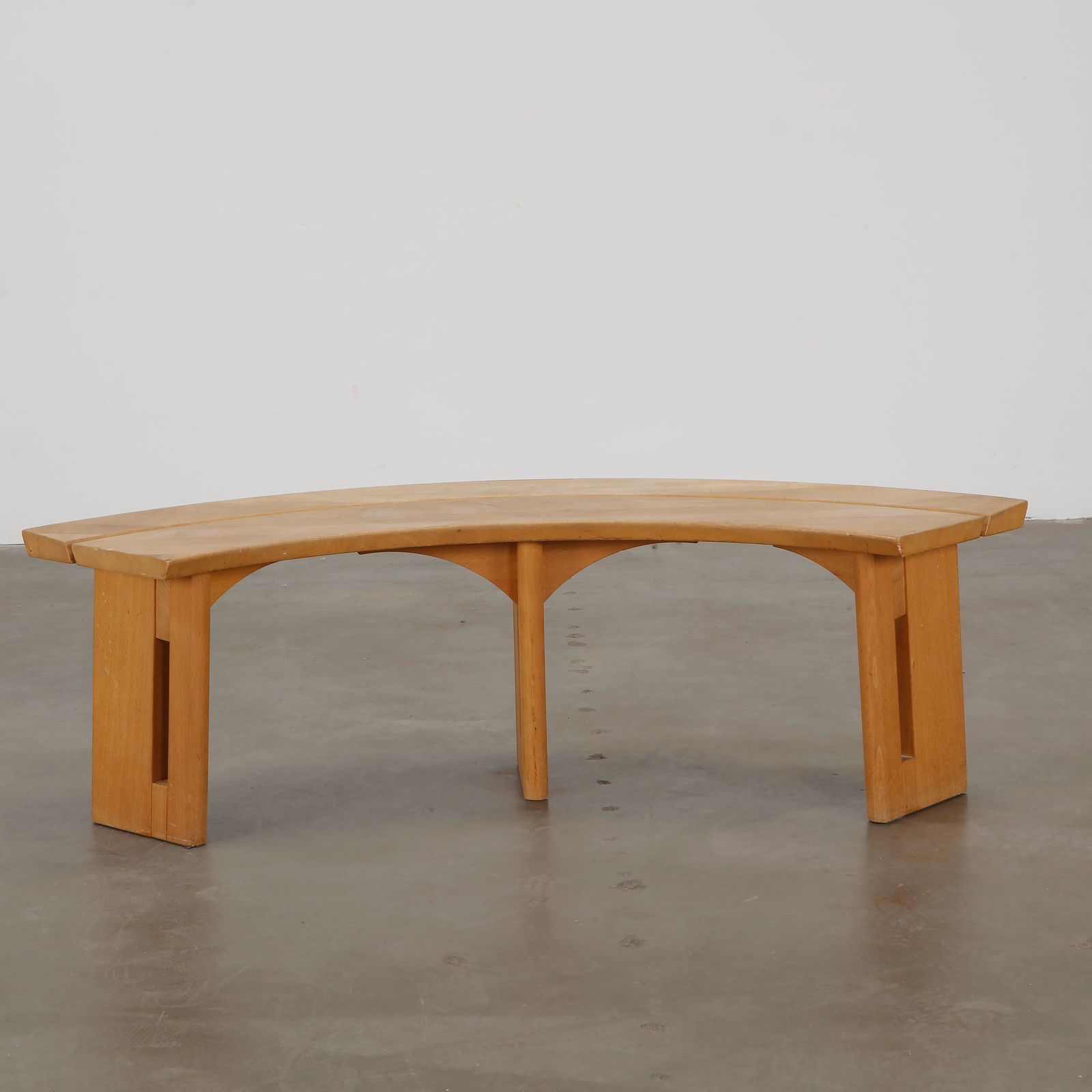 S38 Bench by Pierre Chapo, 1960s: The S38 Bench by Pierre Chapo in solid elm, showcasing his signature joinery and raw material elegance. Height: 17 in. Length: 56 in. Depth: 12.5 in.