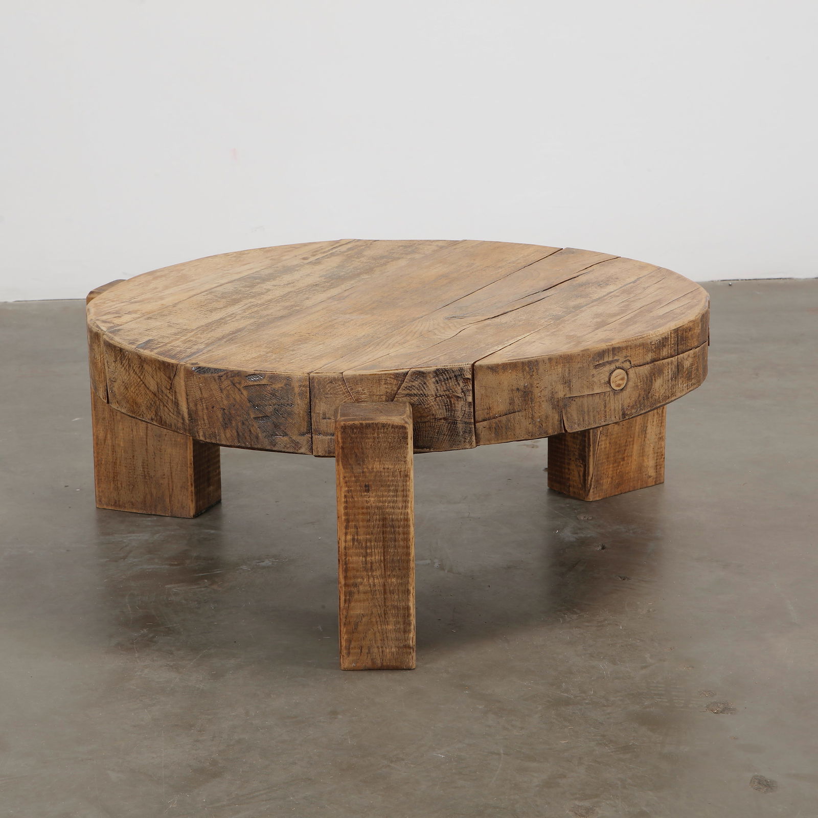Brutalist Solid Wood Coffee Table, 1960s (1 of 5)