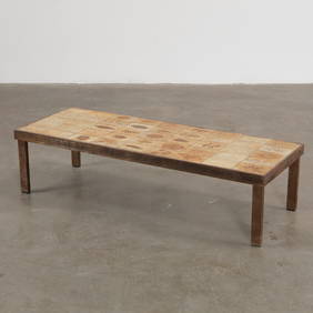 Roger Capron Large Iron Frame Garrigue Coffee Table, 1970s (1 of 8)