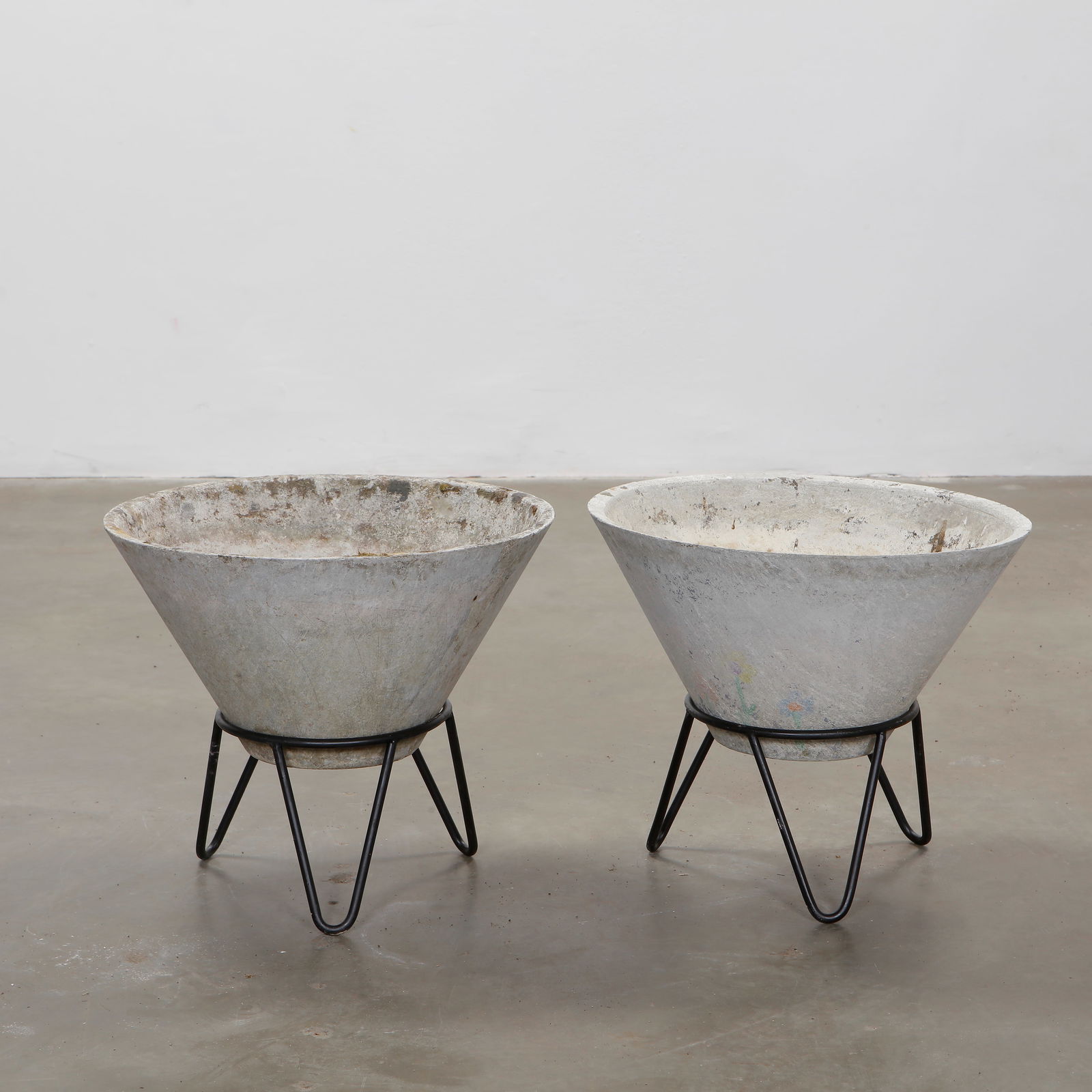 Pair of Small Willy Guhl Conical Planters with Stands, 1960s (1 of 11)