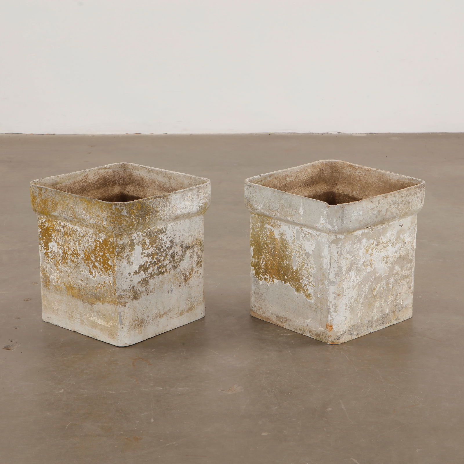 Pair of Grey Willy Guhl Square Planters- with No Bottom (1 of 10)