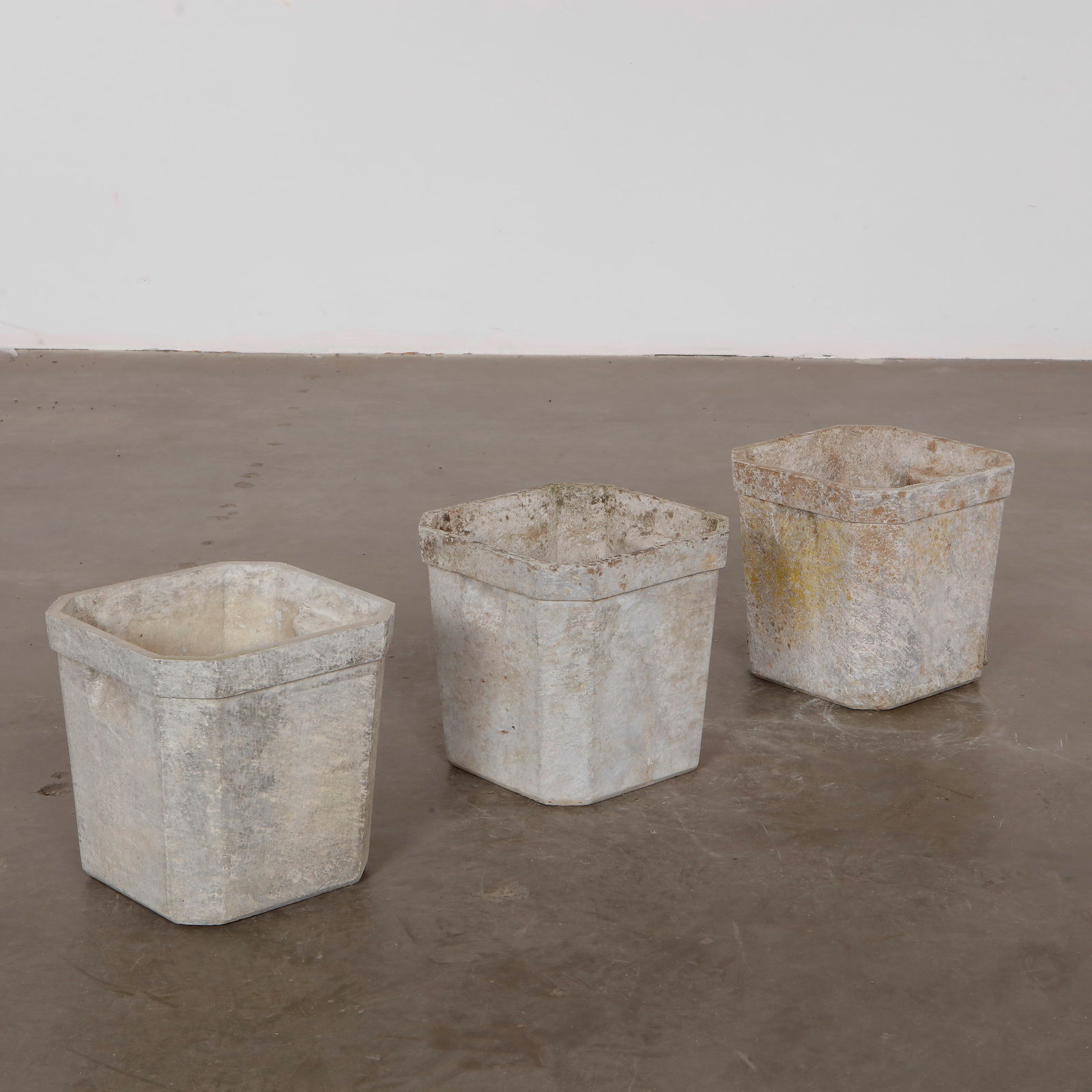 Trio Set of Square Willy Guhl Bucket Planters, 1960s (1 of 10)