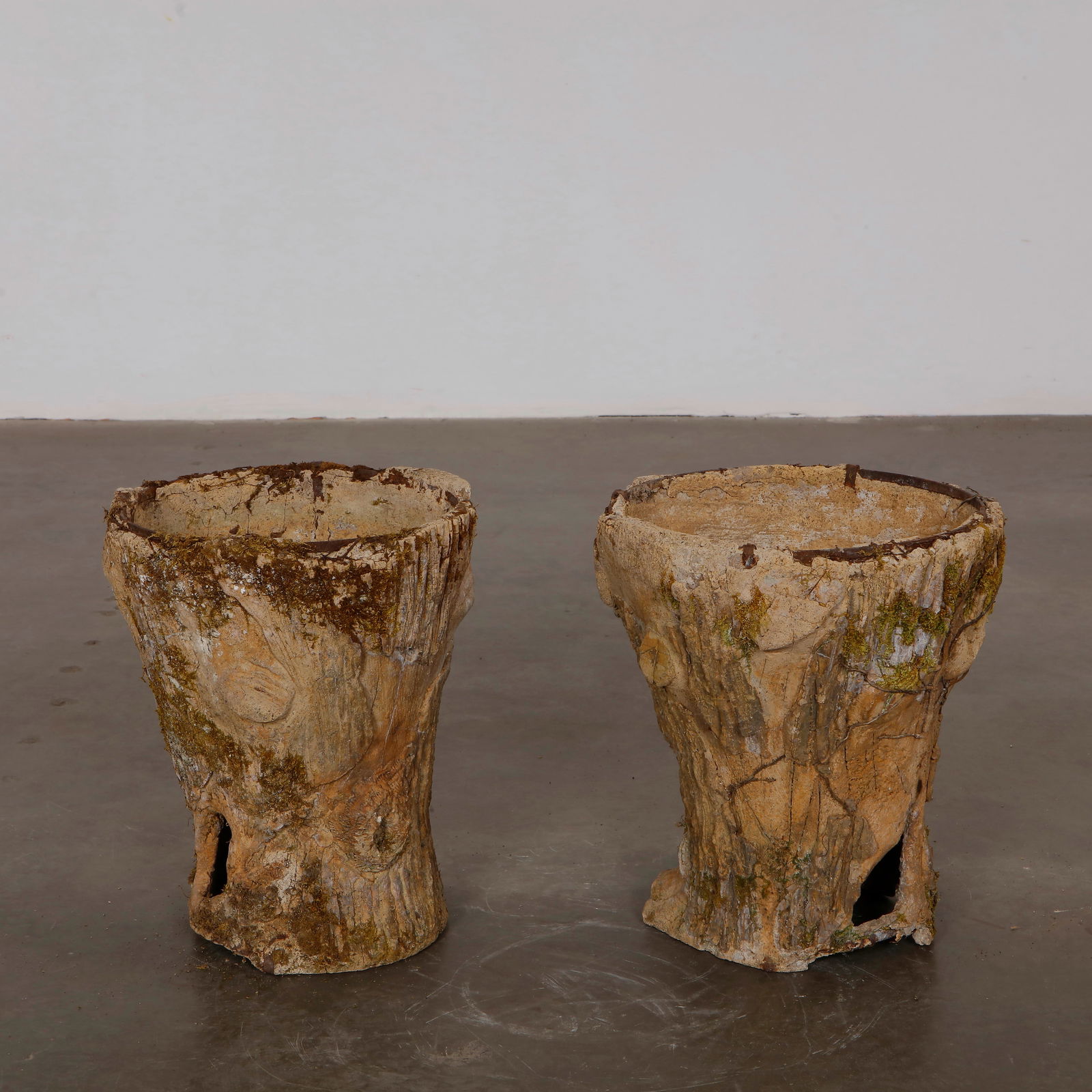 Pair of Faux Bois Tree Trunk Planters, 1960s (1 of 10)