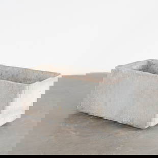 Willy Guhl, Monumental Rectangular Concrete Planter, 1960s: Striking rectangular concrete planter designed by Willy Guhl. Featuring a minimalist and timeless aesthetic, perfect for both indoor and outdoor spaces. Height: 18 in. Width: 47 in. Depth: 18 in.