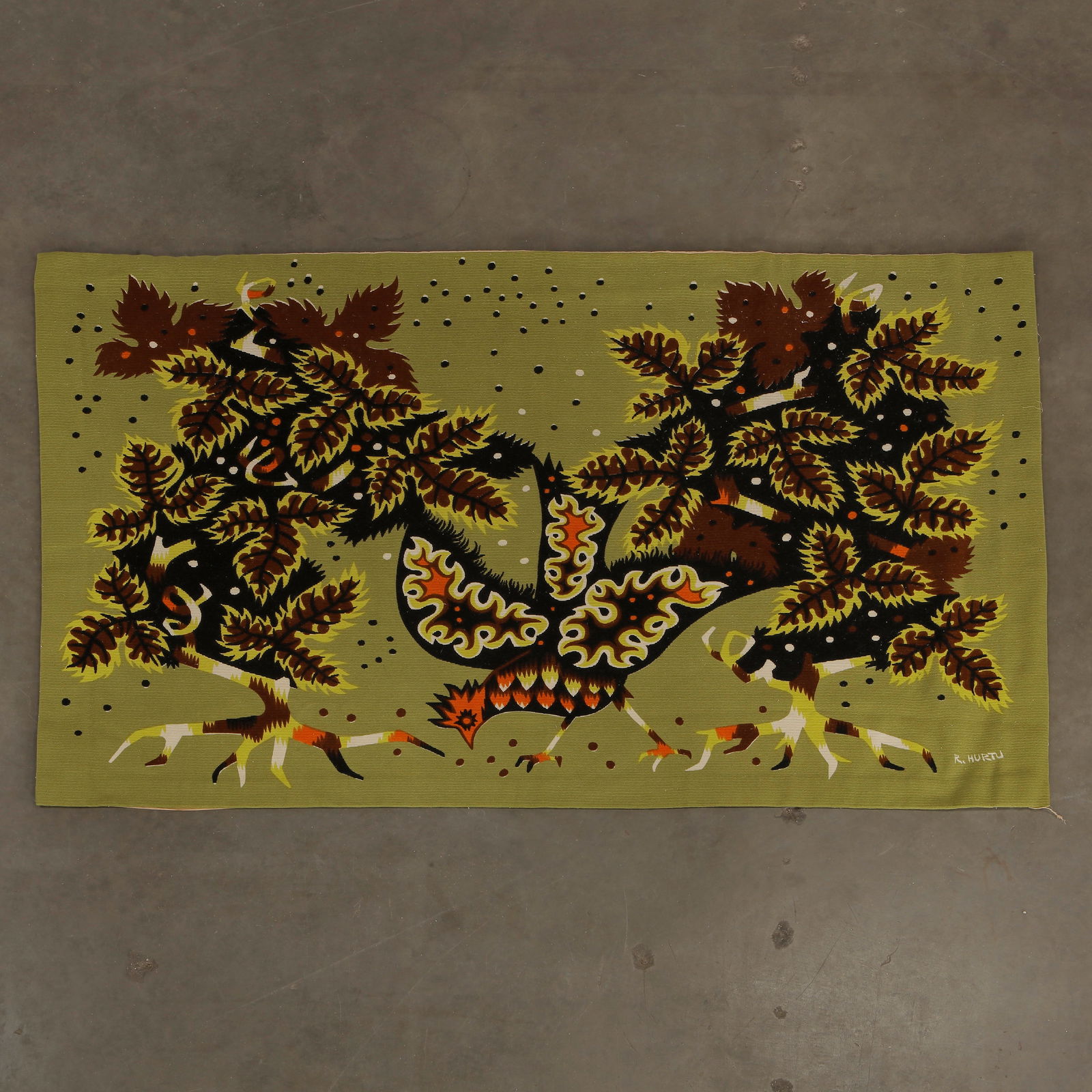 R. Hurtu for Robert Four, French Wool Tapestry, 1960s (1 of 7)