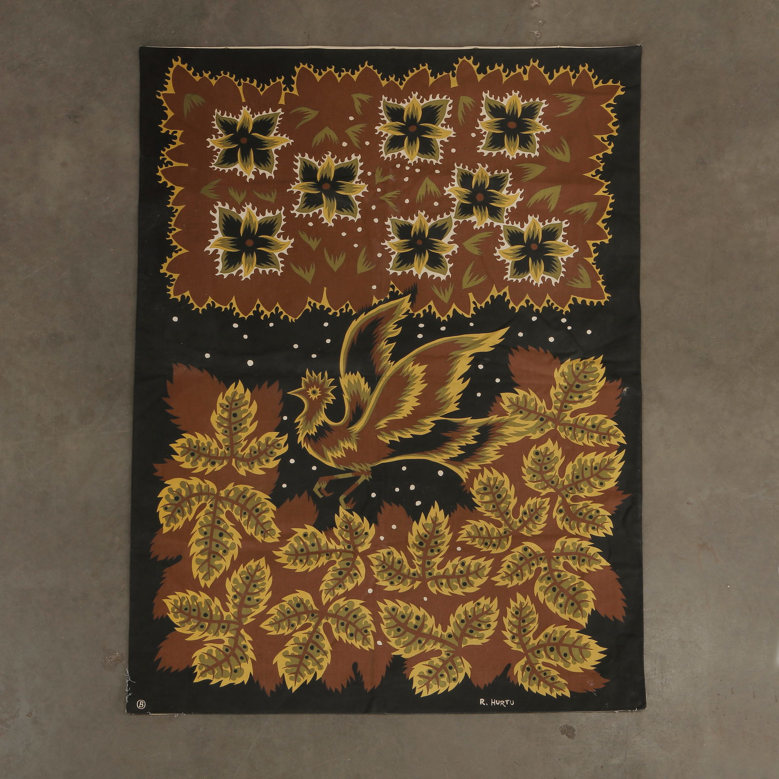 R. Hurtu, Printed Tapestry, 1960s (1 of 7)