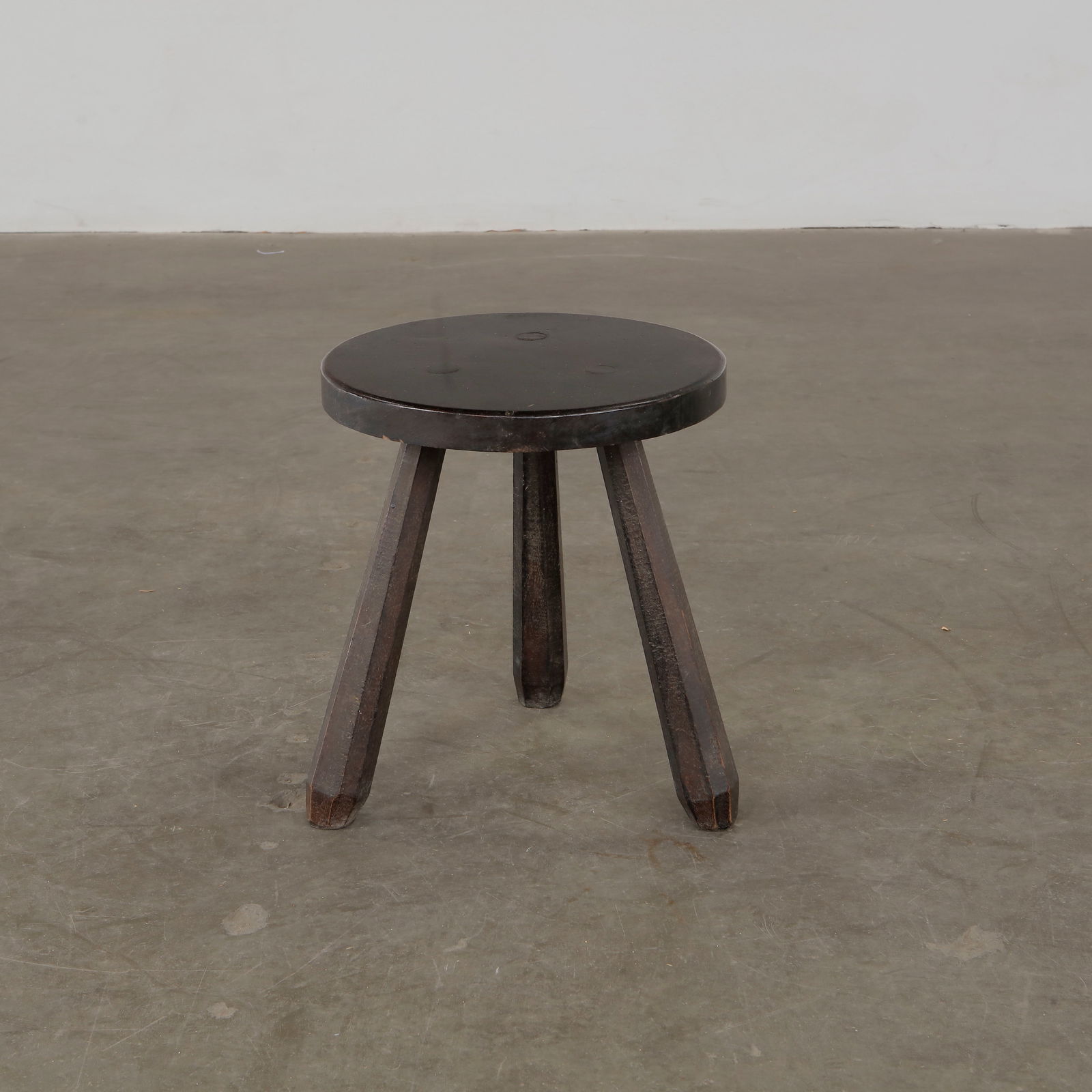 Brutalist Wooden Stool, 1960s (1 of 4)