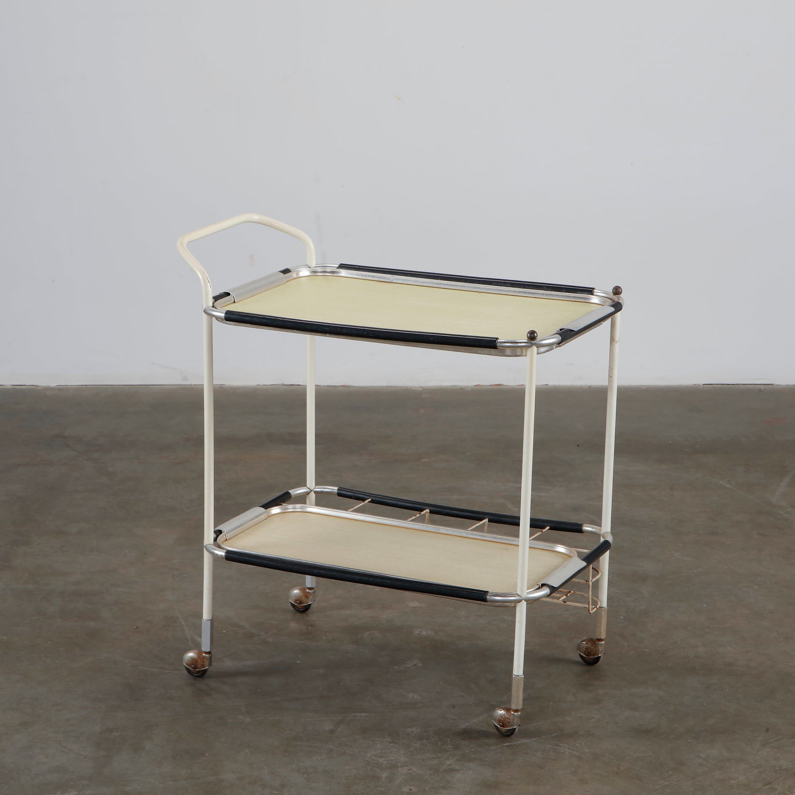 ICA & JUISA Parisi, Rare Metal Serving Cart for MB ITALIA, 1950s (1 of 10)