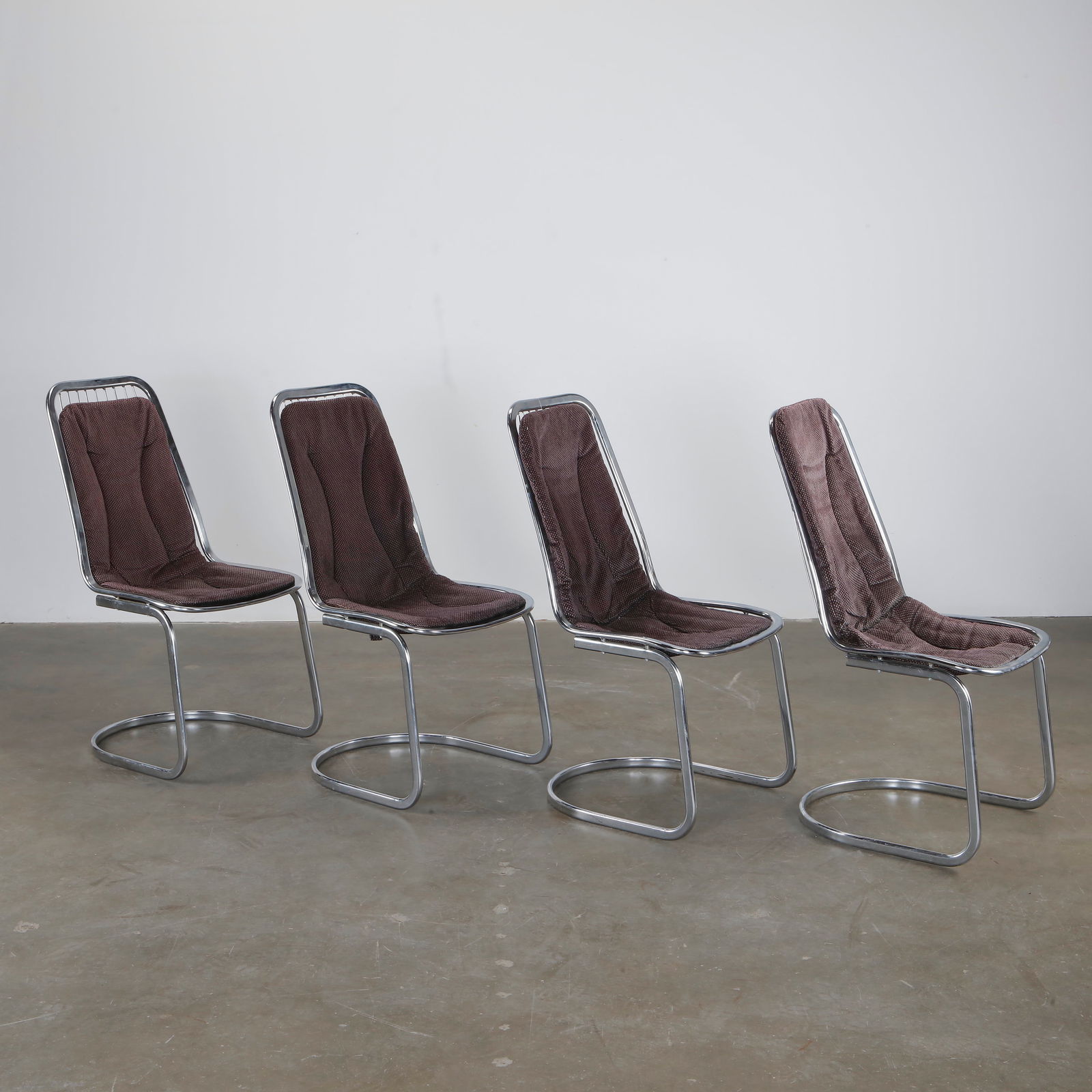 Gastone Rinaldi, Set of Four Metal Dining Chairs with Cushions, 1970s (1 of 15)