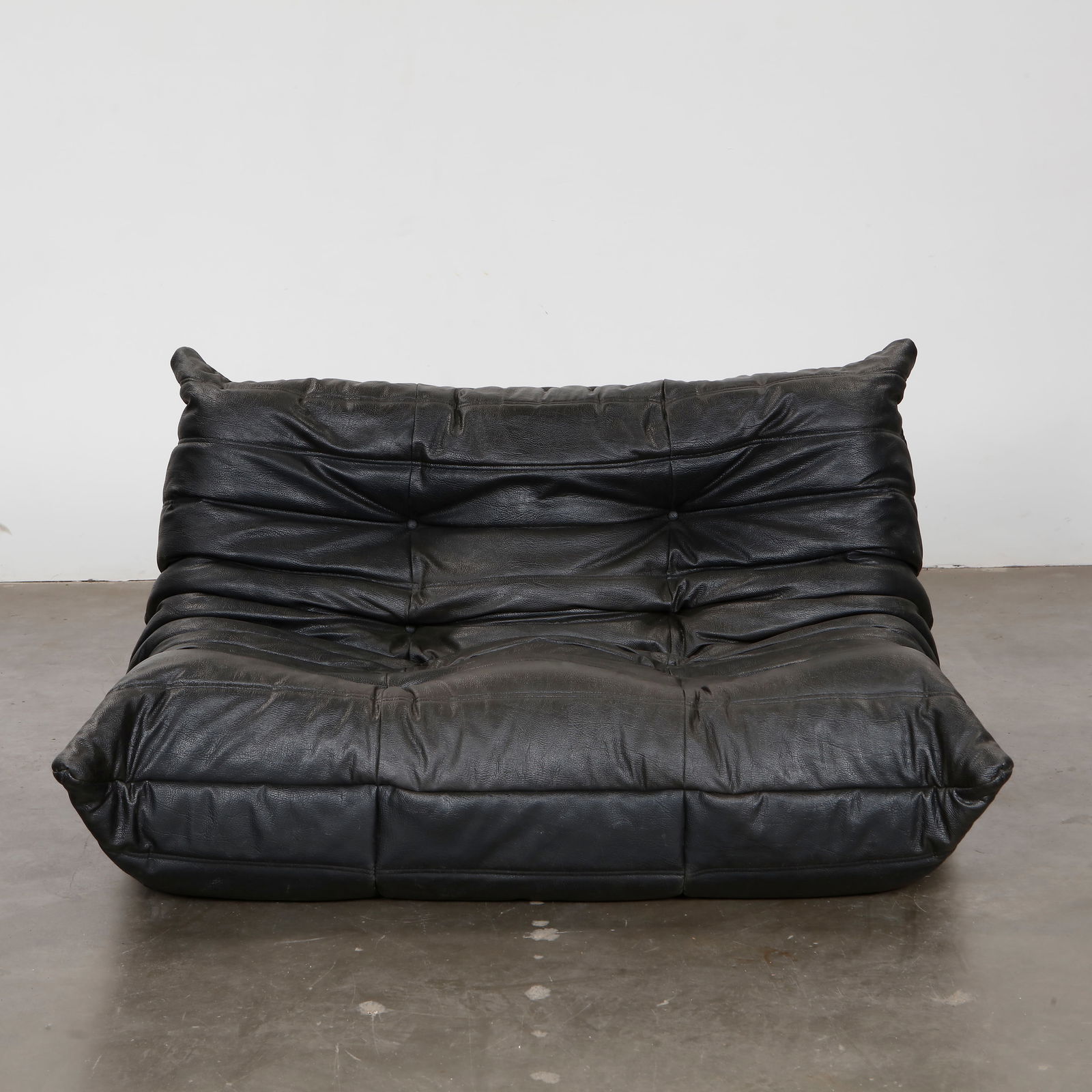 Michel Ducaroy for Ligne Roset, Black Vegan Leather Two-Seater Togo Sofa, 1980s (1 of 10)