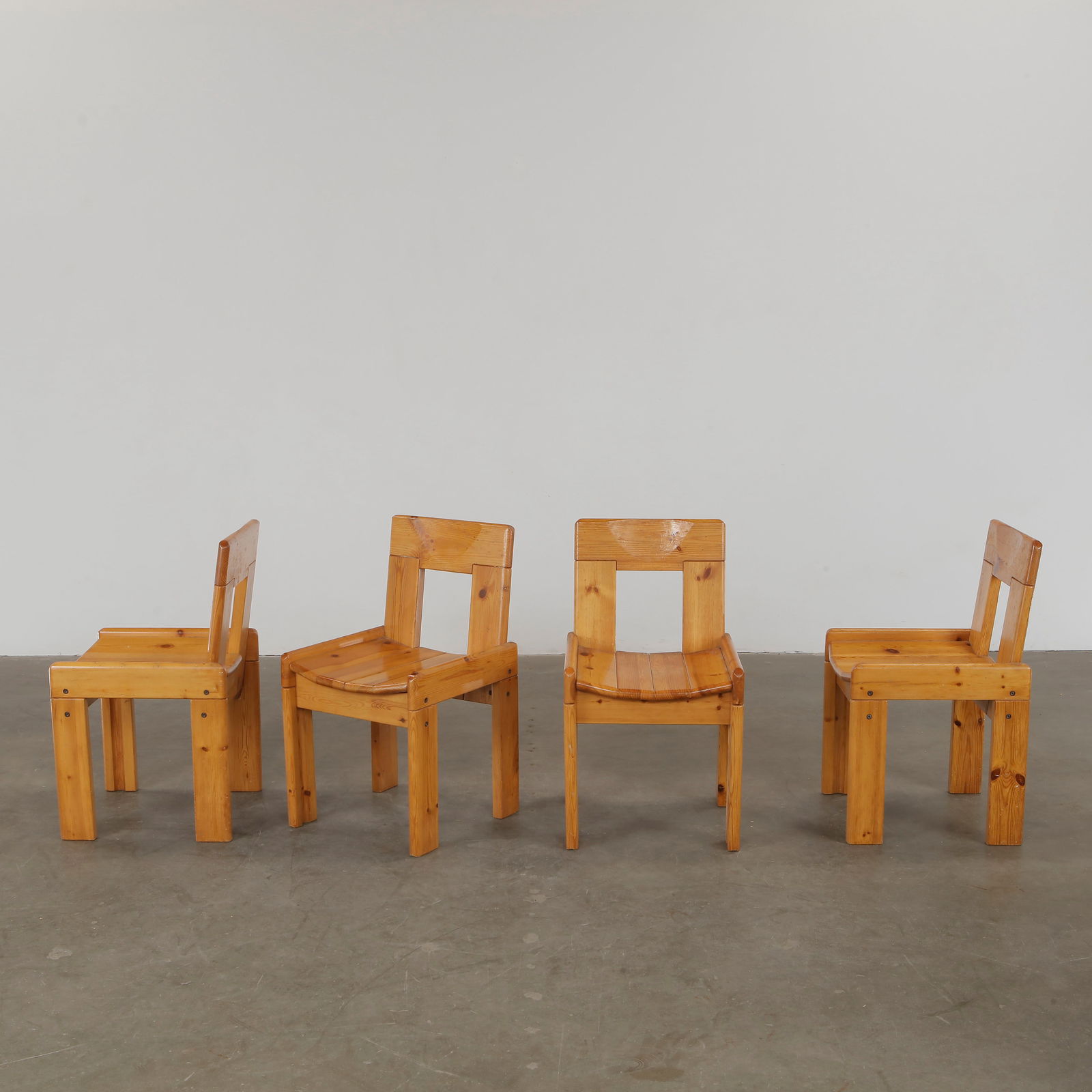 Silvio Coppola, Set of Four Wood Chairs, 1970s (1 of 18)